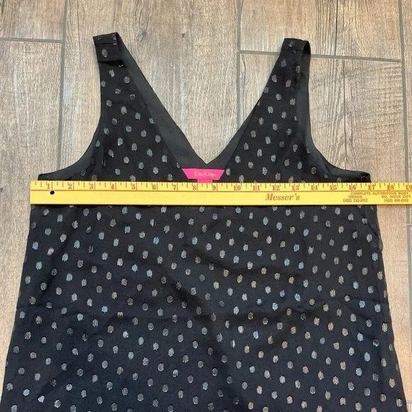 Lilly Pulitzer Florin Tank Top Onyx Moroccan Metallic Clip Back Women's Size XS - Picture 4 of 6
